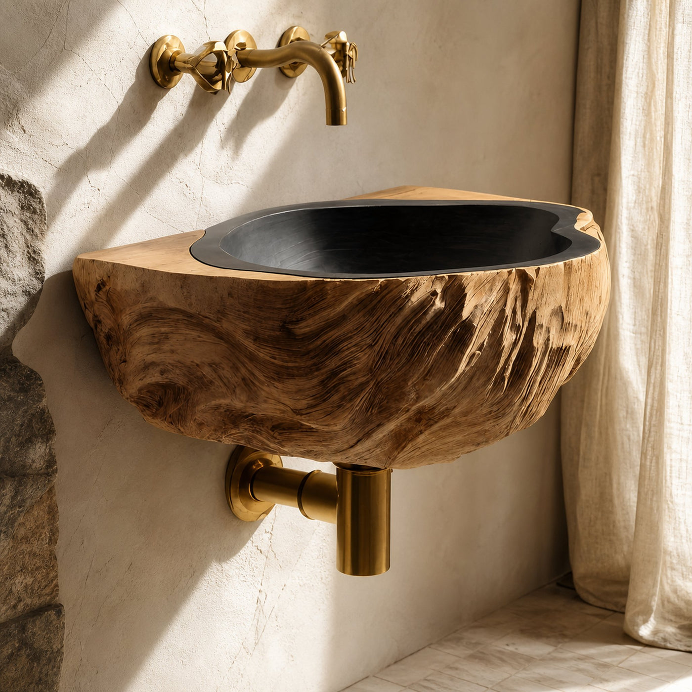 Mid Century Wooden Vanity Sink For Bathroom Furniture Design