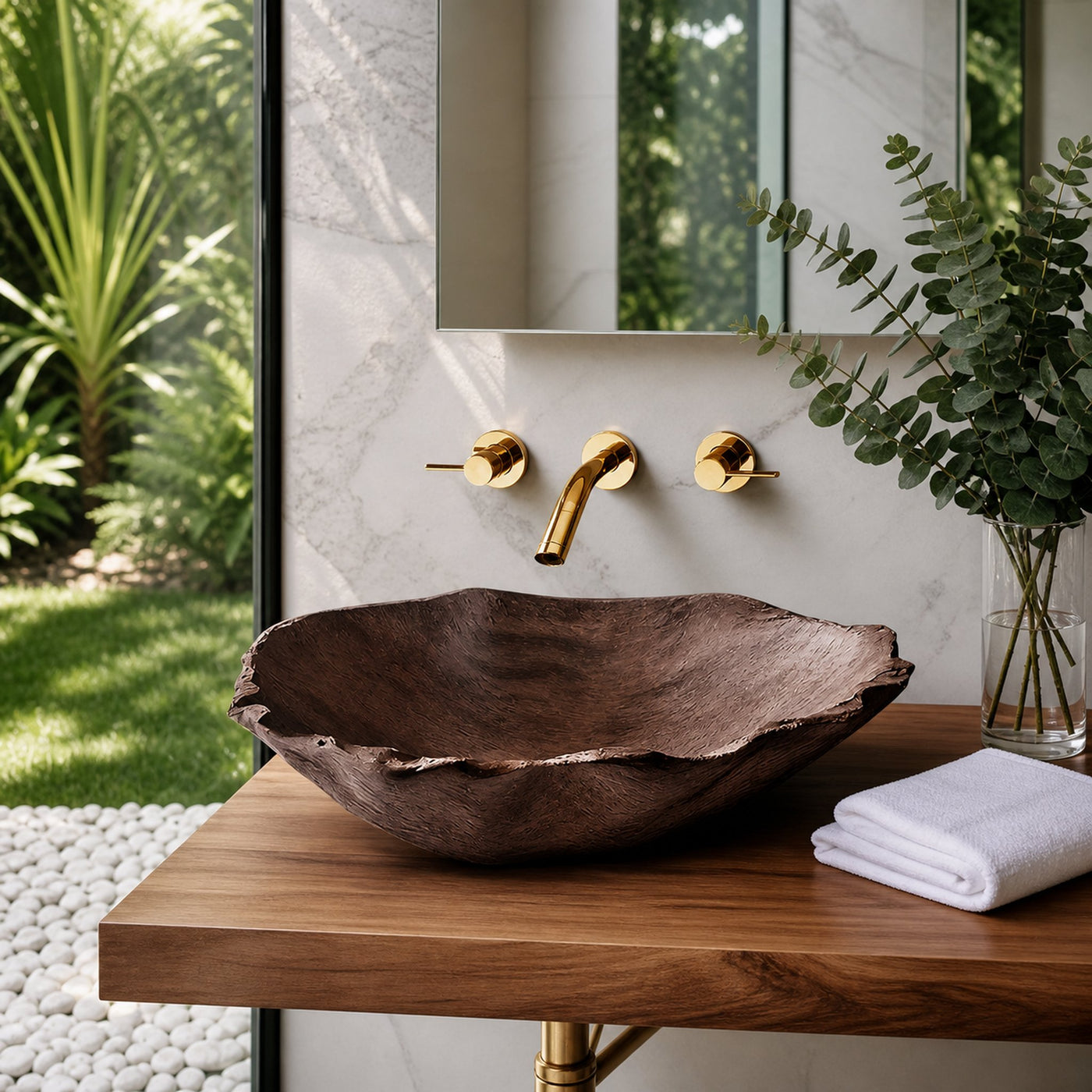 Mid Century Wooden Vessel Sink For Natural Bathroom Decor - product view 7