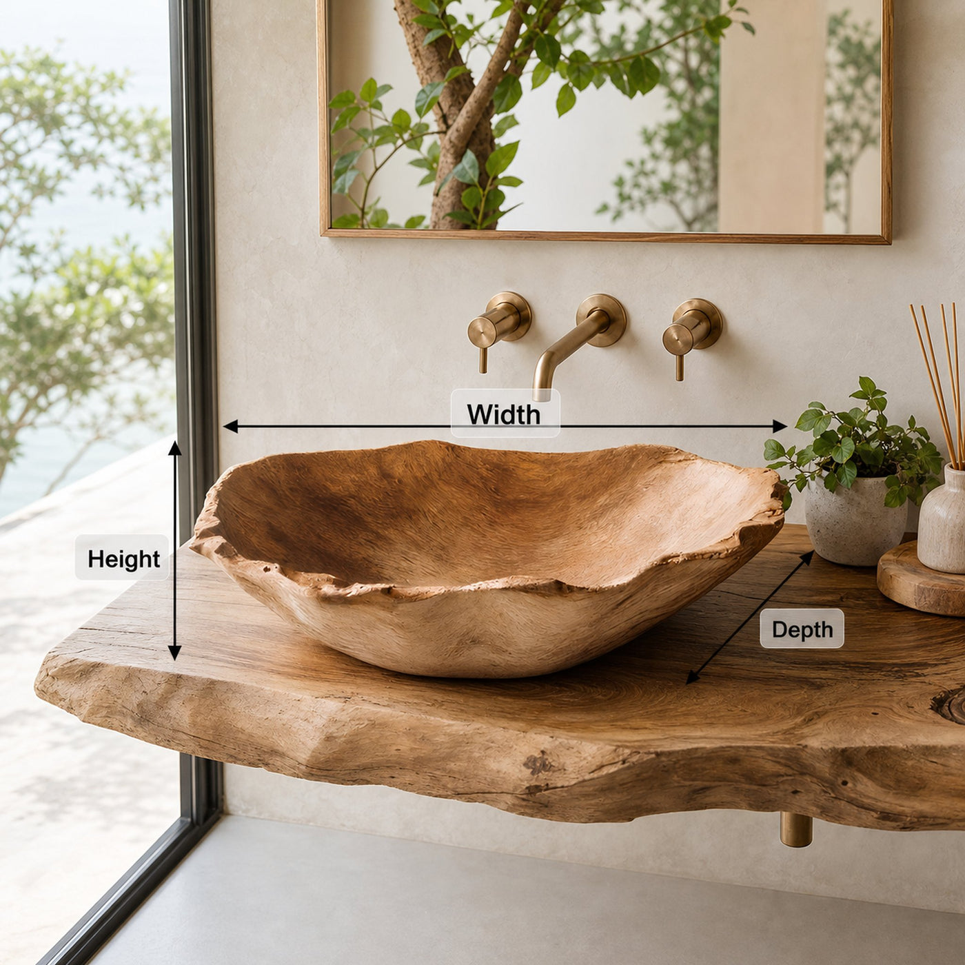 Mid Century Wooden Vessel Sink For Natural Bathroom Decor - product view 8