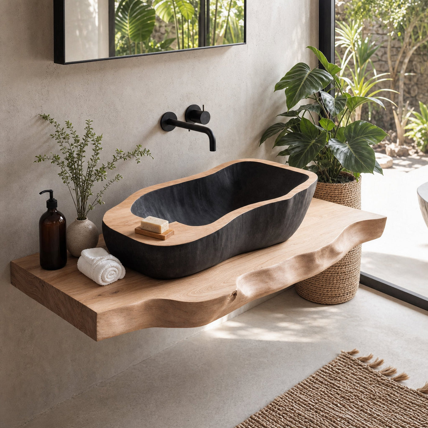 Mid Century Wooden Vessel Sink For Stylish Bathroom Decor