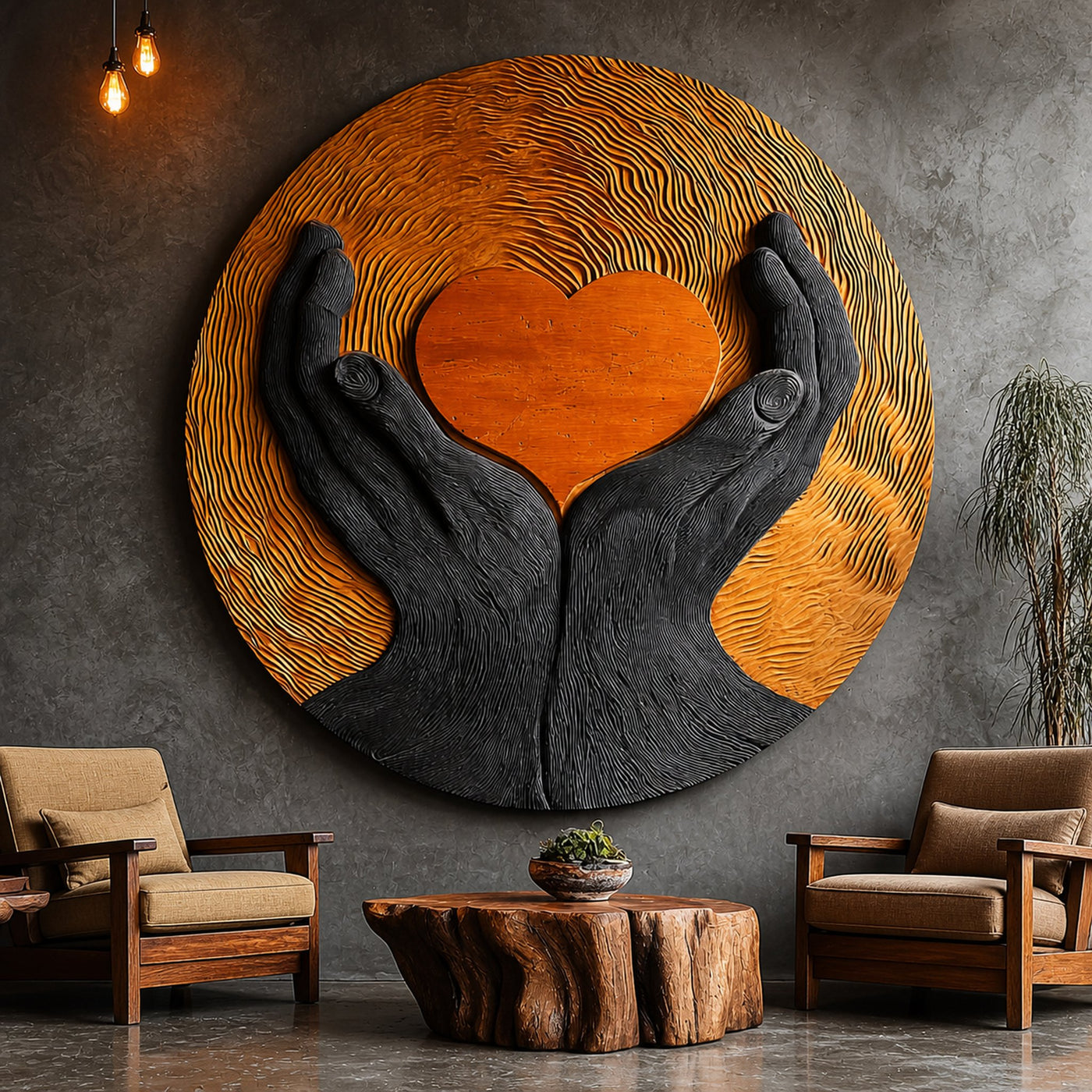 Mid Century Wooden Wall Art Sculpture For Modern Furniture Decor
