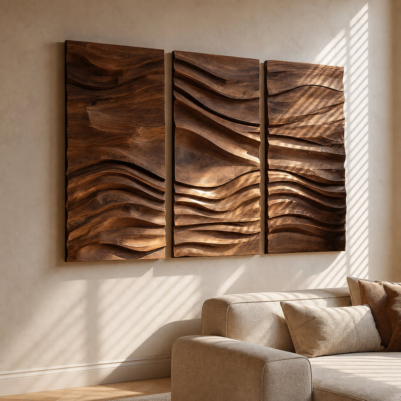 Mid Century Wooden Wall Sculpture For Entryway Decor