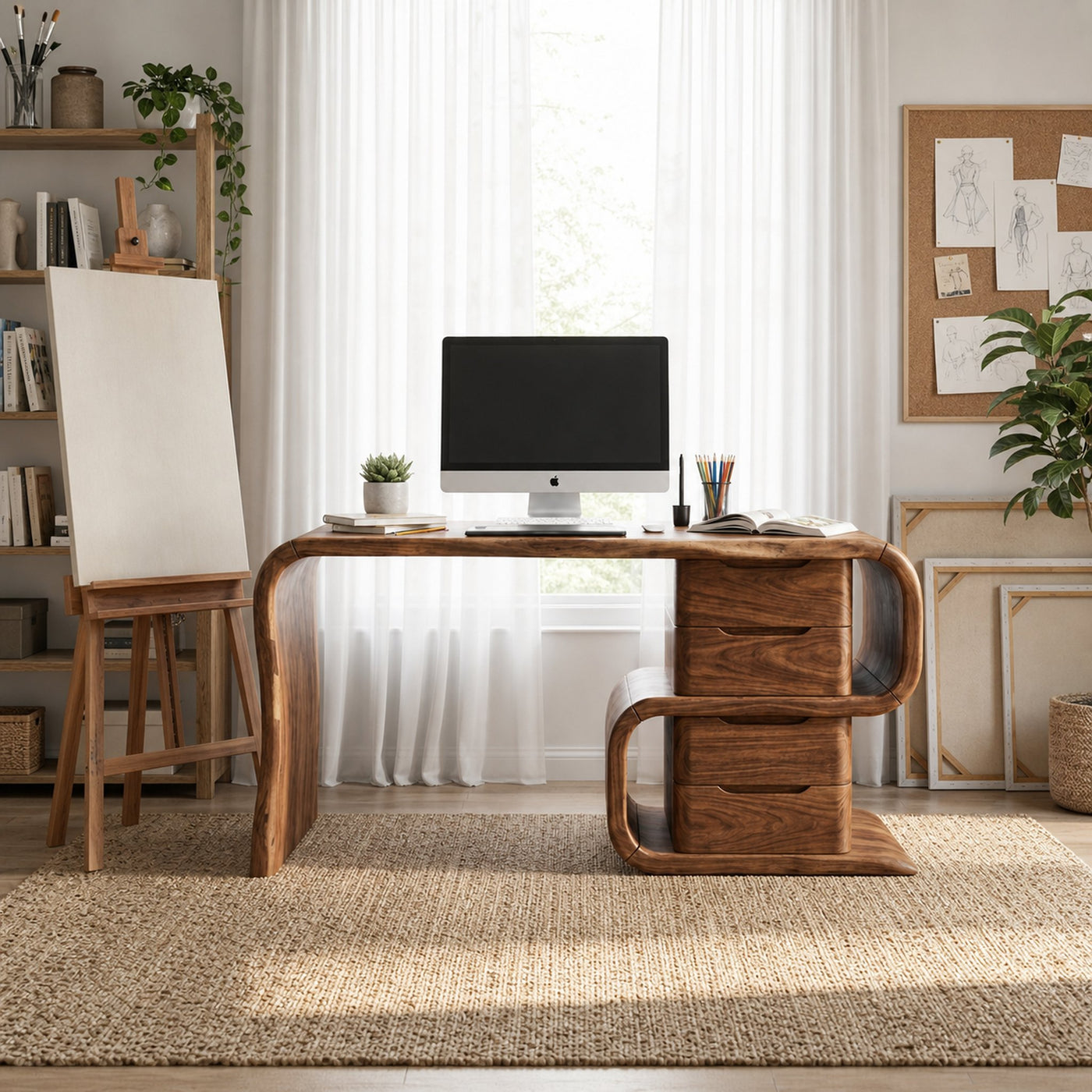 Mid Century Work Desk For Home Office