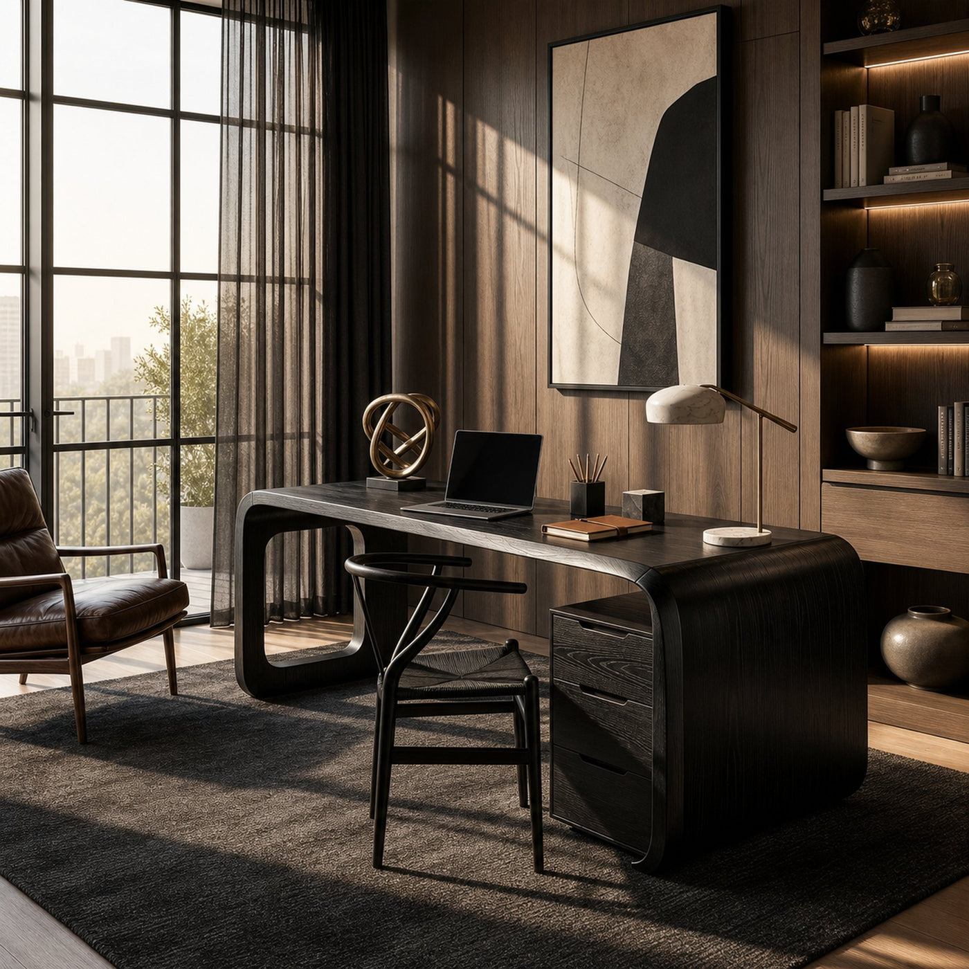 Mid Century Writing Desk For Creative Studio - product view 7