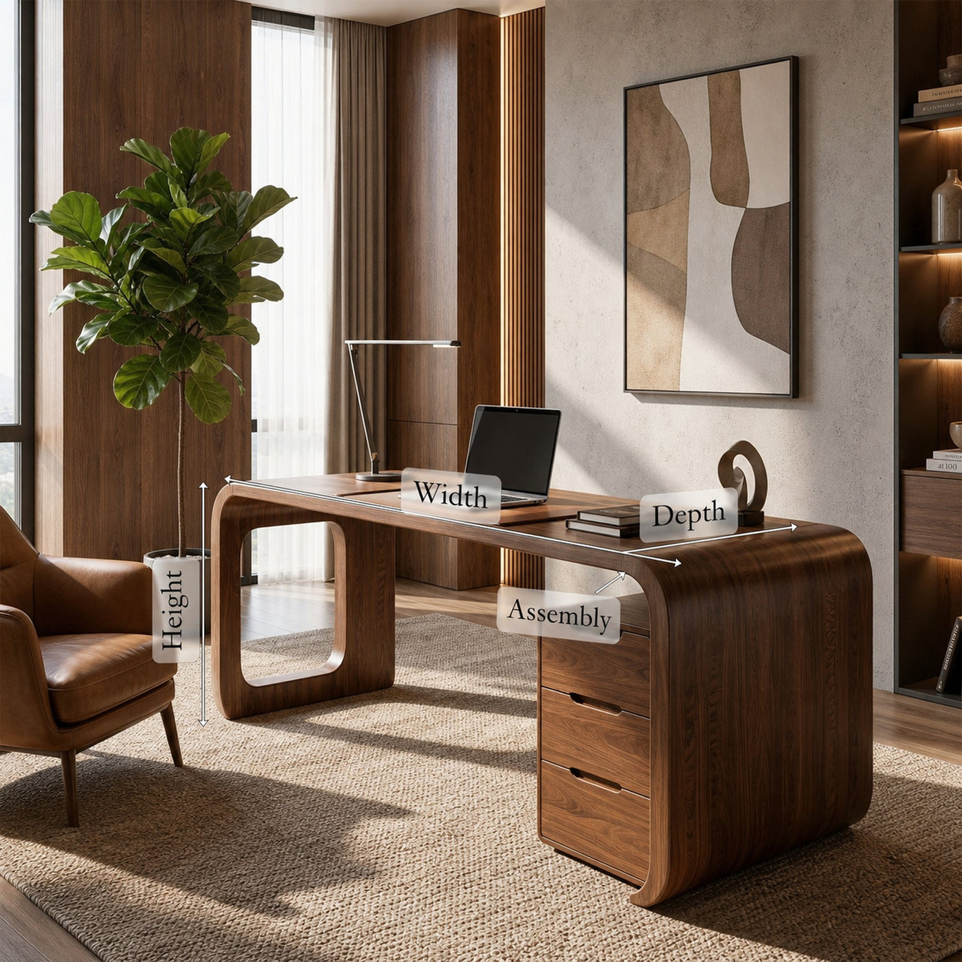 Mid Century Writing Desk For Creative Studio - product view 8
