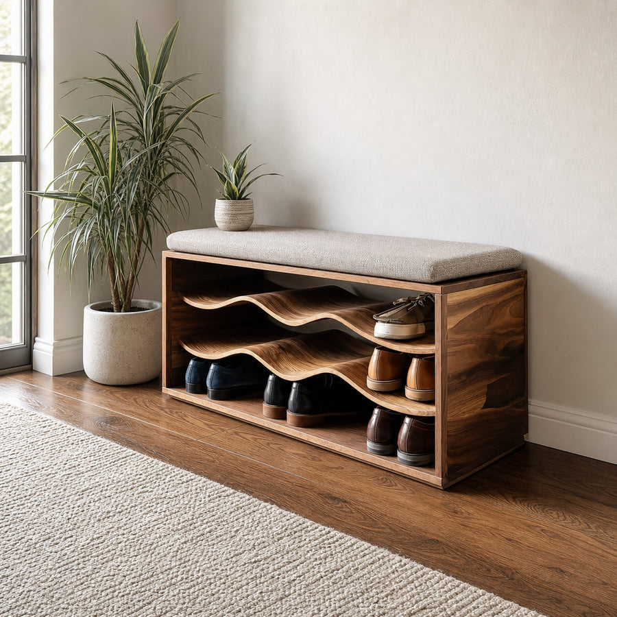 Midcentury Shoe Rack Bench Entryway