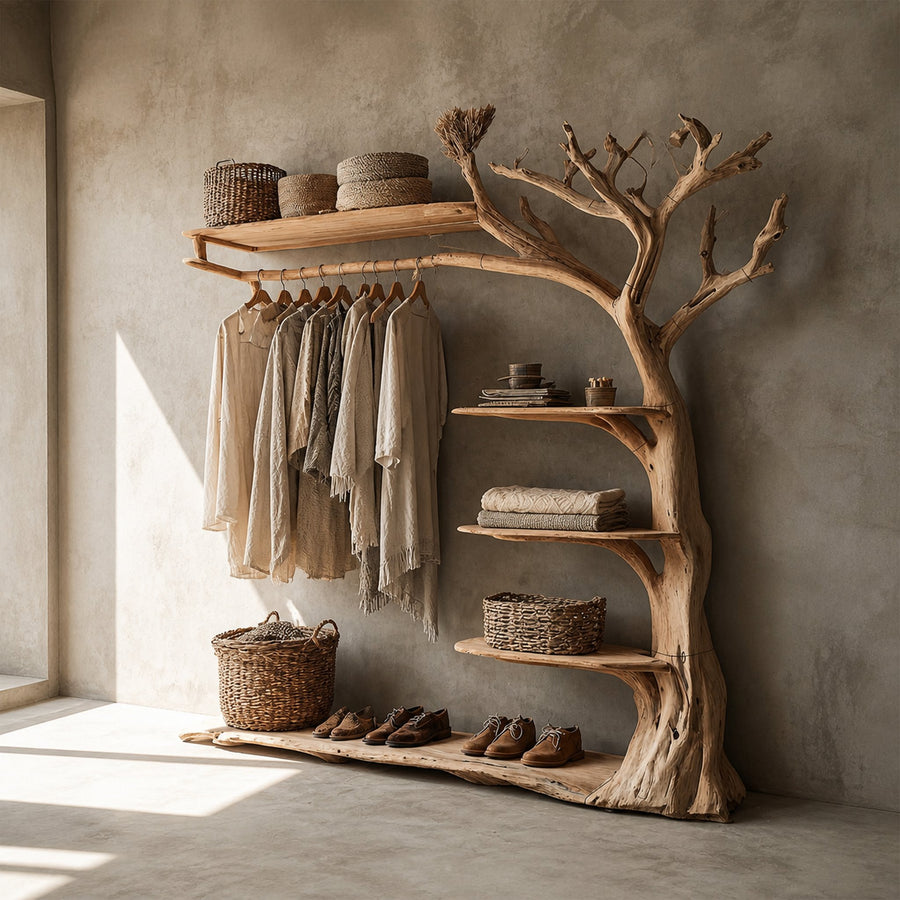 Midcentury Tree Coat Rack Entryway