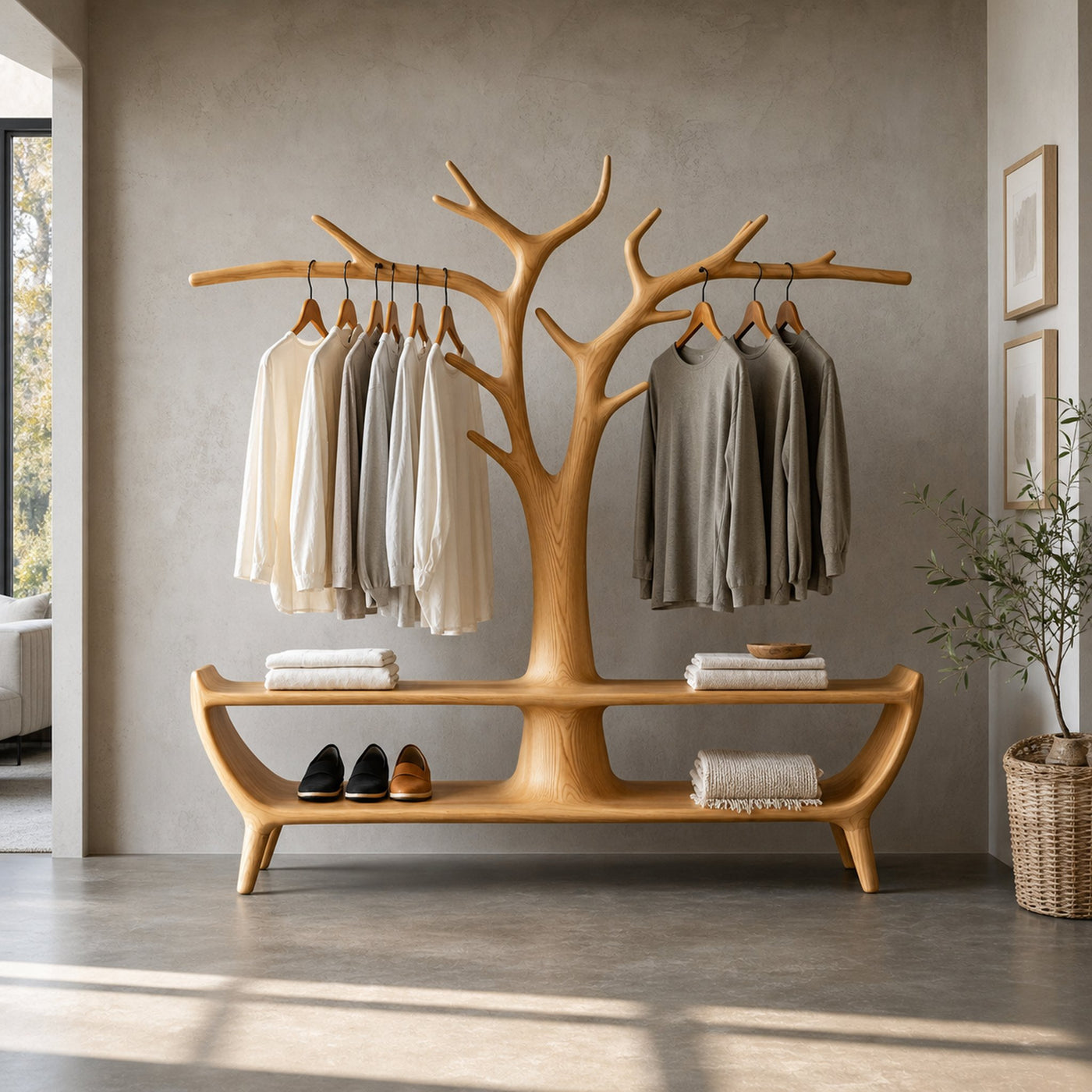 Midcentury Tree Inspired Coat Rack Home Entryway