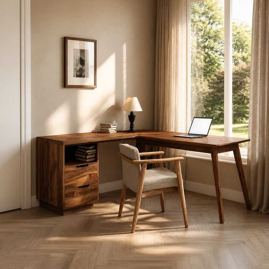 Minimal L Shaped Desk For Home Workspace