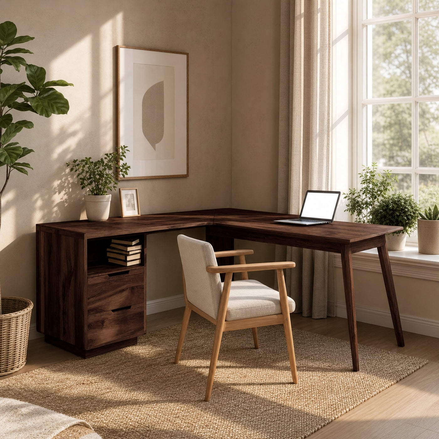 Minimal L Shaped Desk For Home Workspace - product view 6