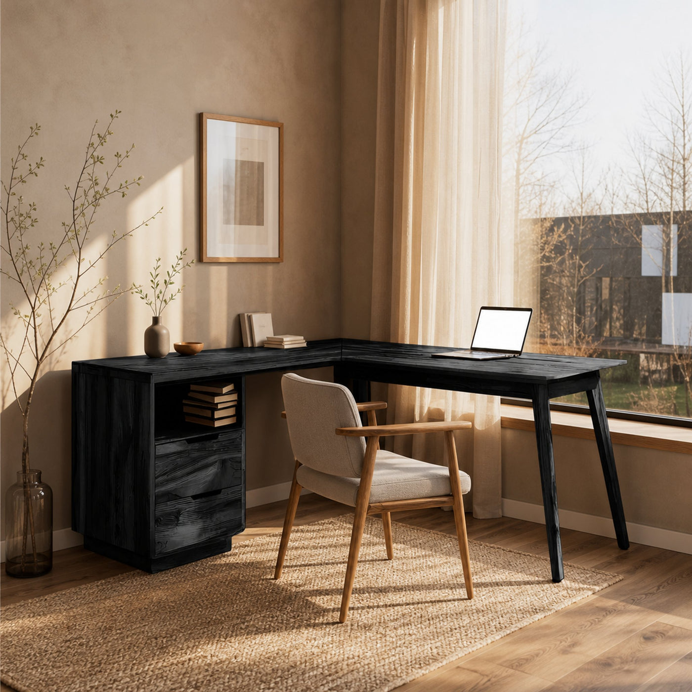 Minimal L Shaped Desk For Home Workspace - product view 7