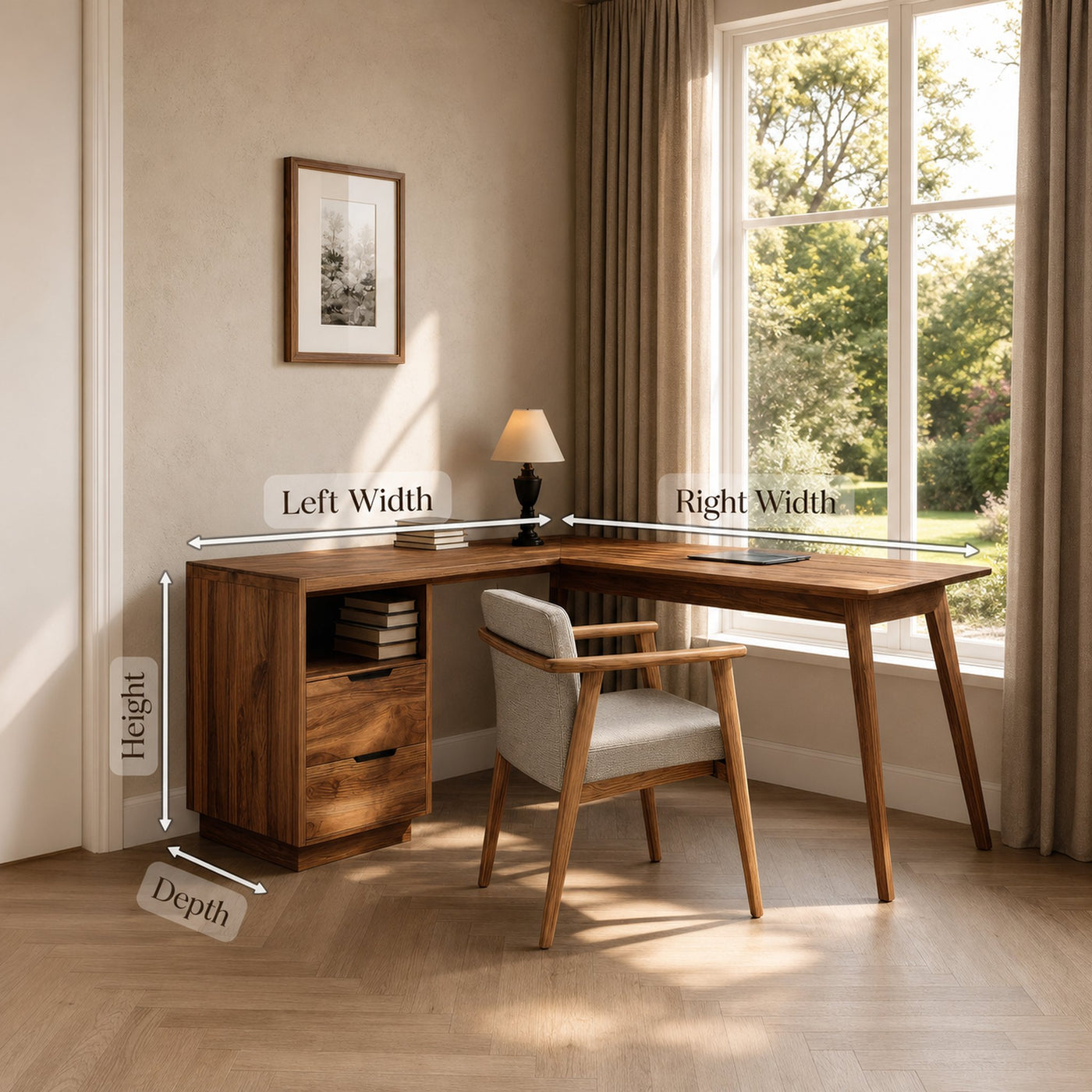 Minimal L Shaped Desk For Home Workspace - product view 8