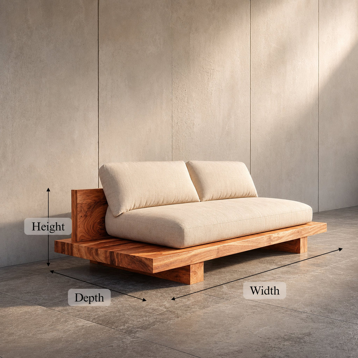 Minimal Platform Sofa Frame Solid Wood Low Pallet Base Design Living Room And Lounge - product view 6