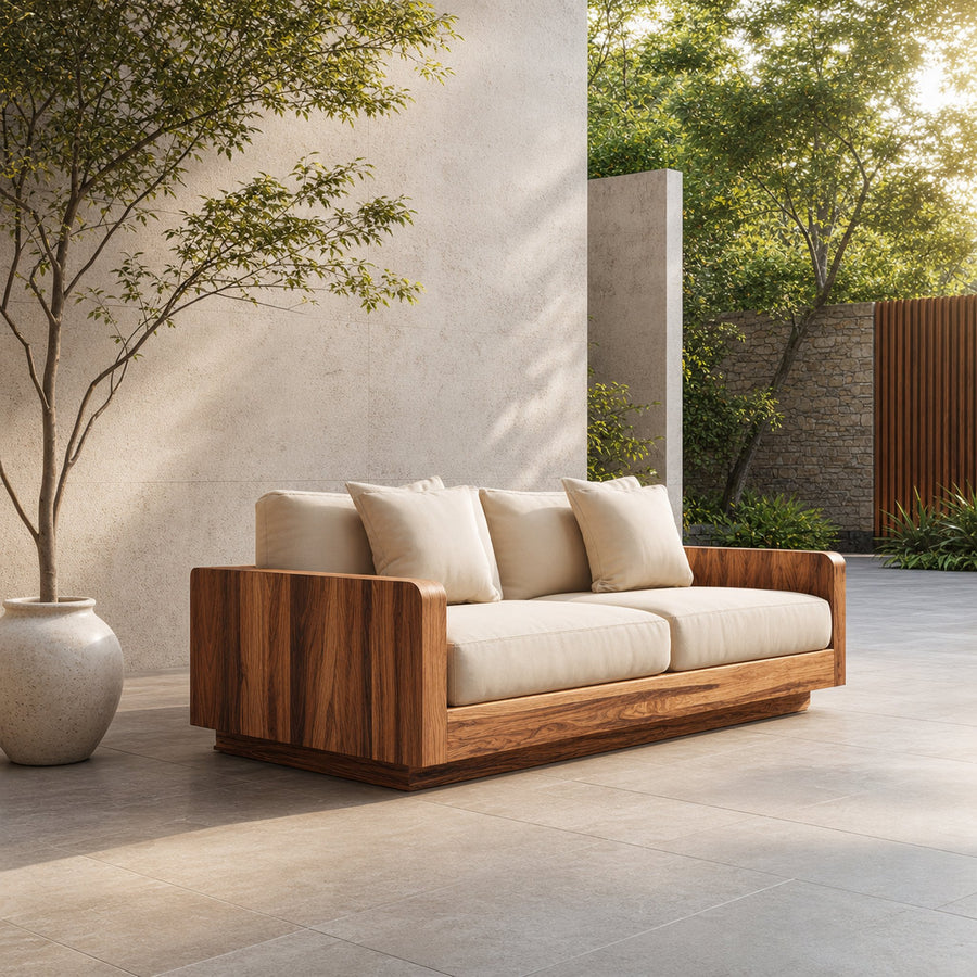 Minimal Structured Sofa Frame Solid Wood Box Form Living Room And Lounge