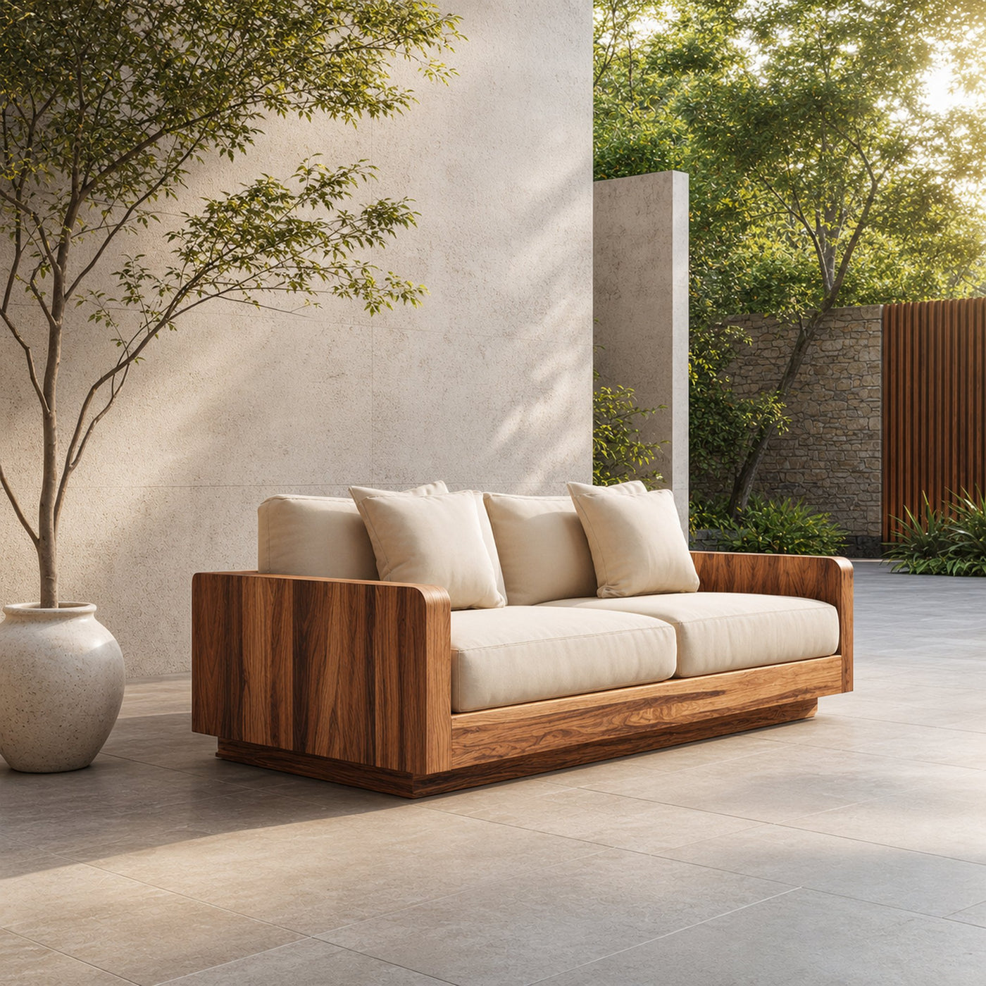 Minimal Structured Sofa Frame Solid Wood Box Form Living Room And Lounge
