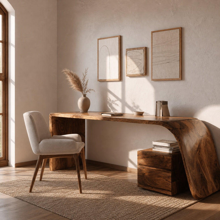 Minimal Wooden Office Desk For Home Office