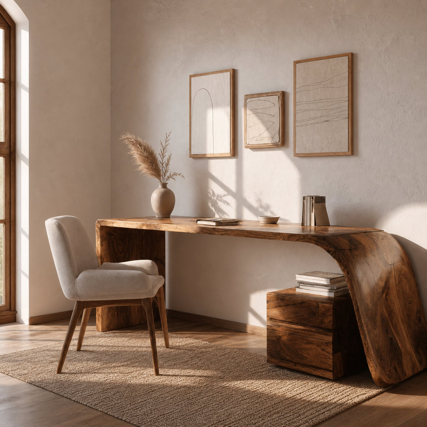 Minimal Wooden Office Desk For Home Office