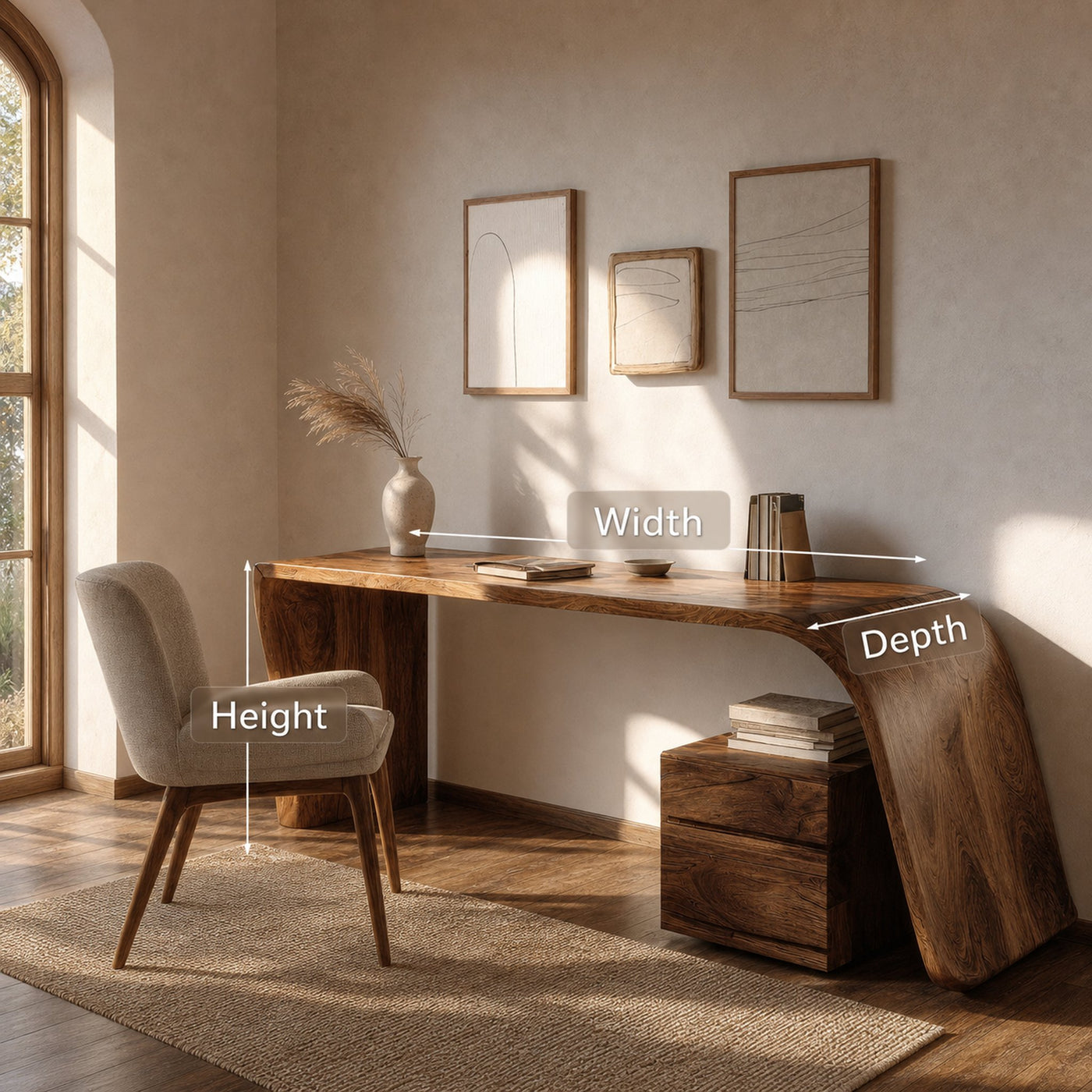 Minimal Wooden Office Desk For Home Office - product view 7