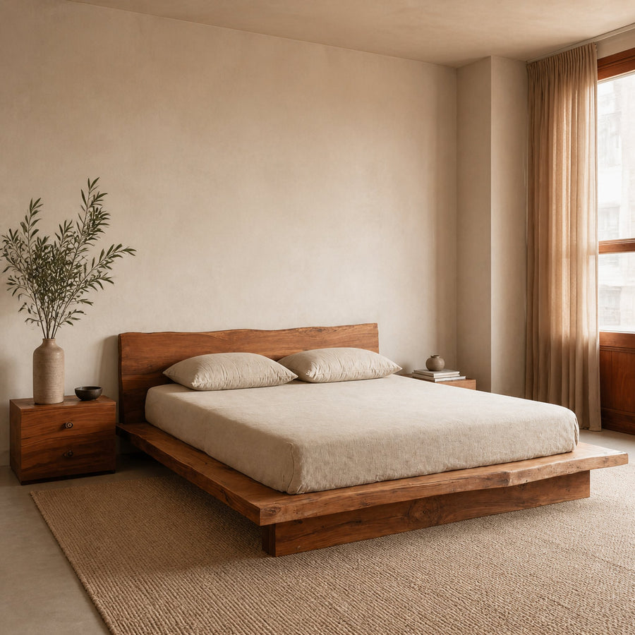 Minimalist Bed Frame Platform Bed Low For Bedroom
