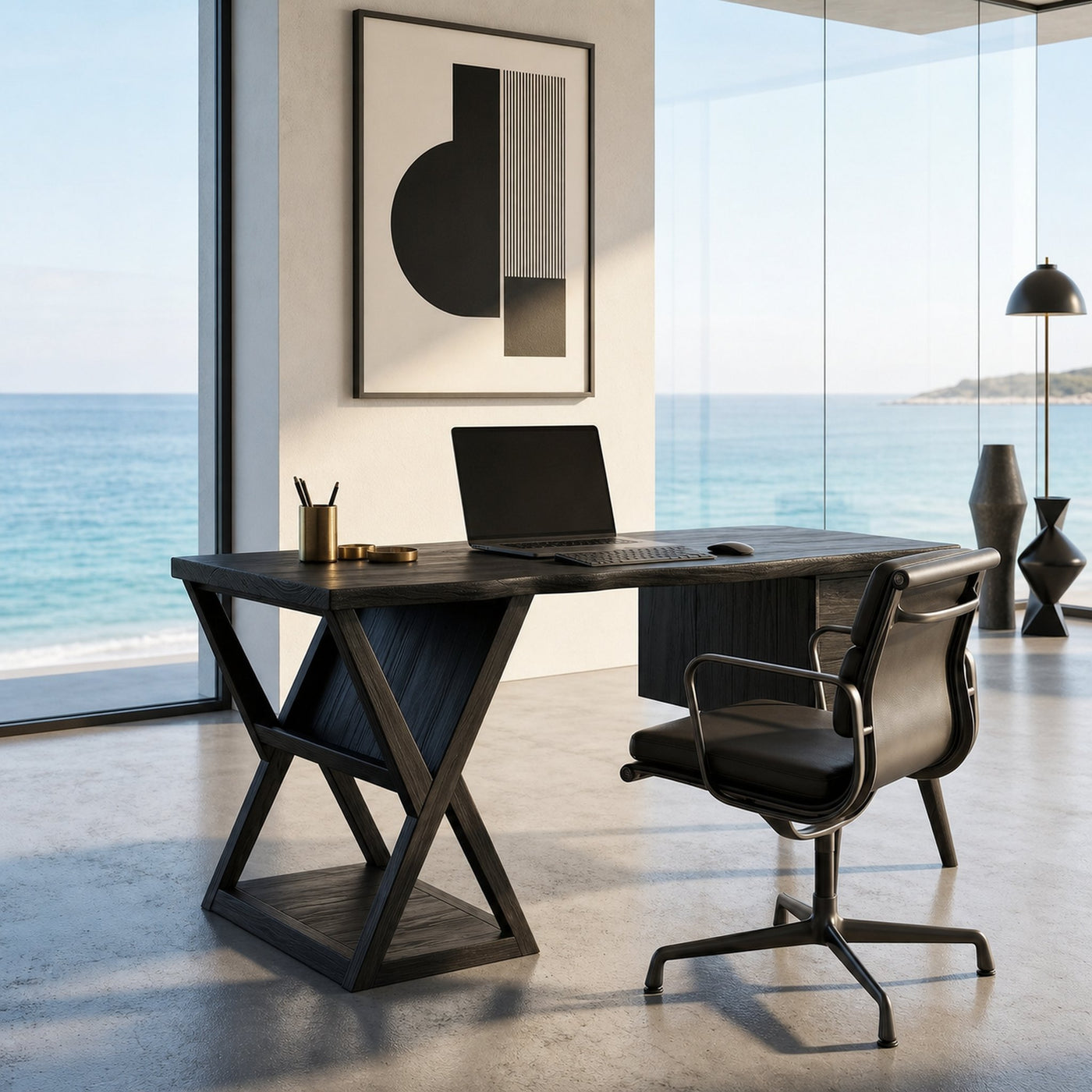 Minimalist Executive Desk Creative Office - product view 7