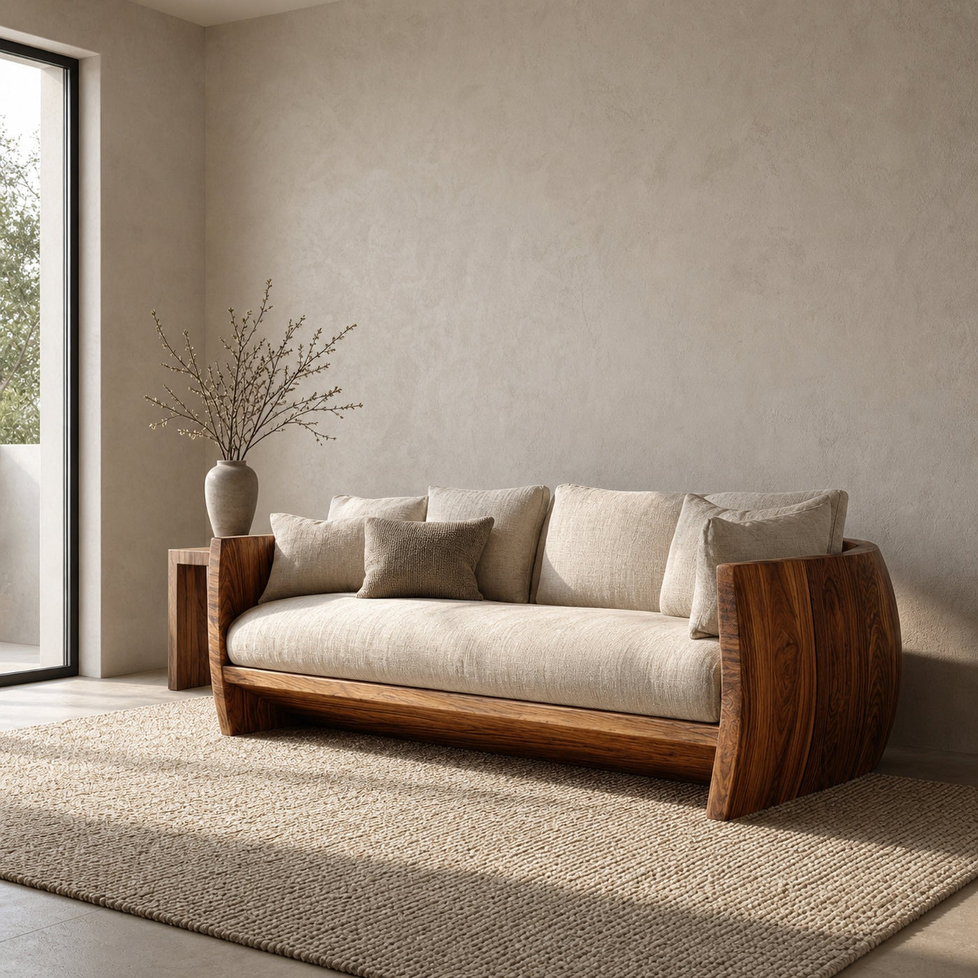 Minimalist Natural Wood Sofa For Living Room - product view 6