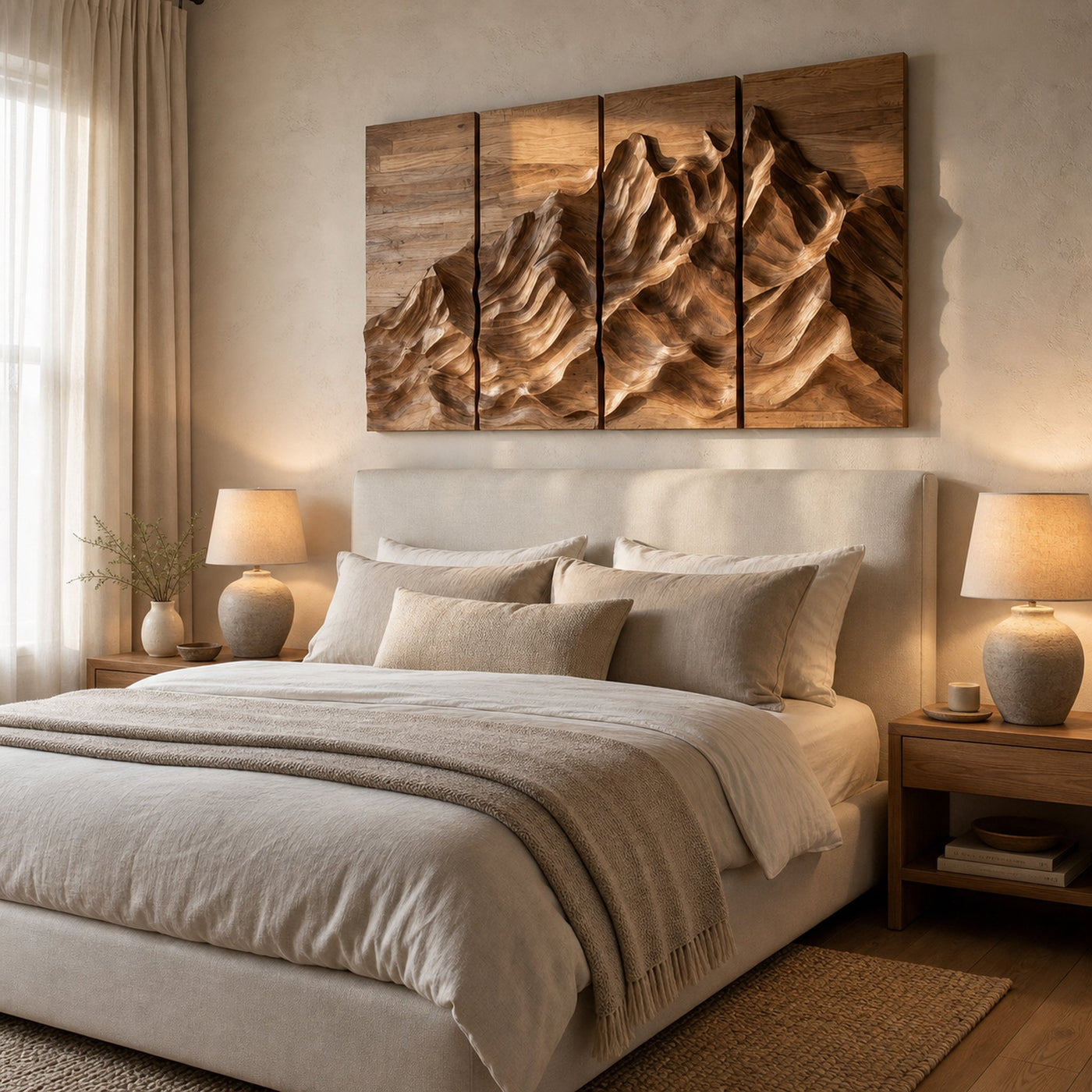 Minimalist Natural Wood Wall Art Set For Home Decor - product view 6
