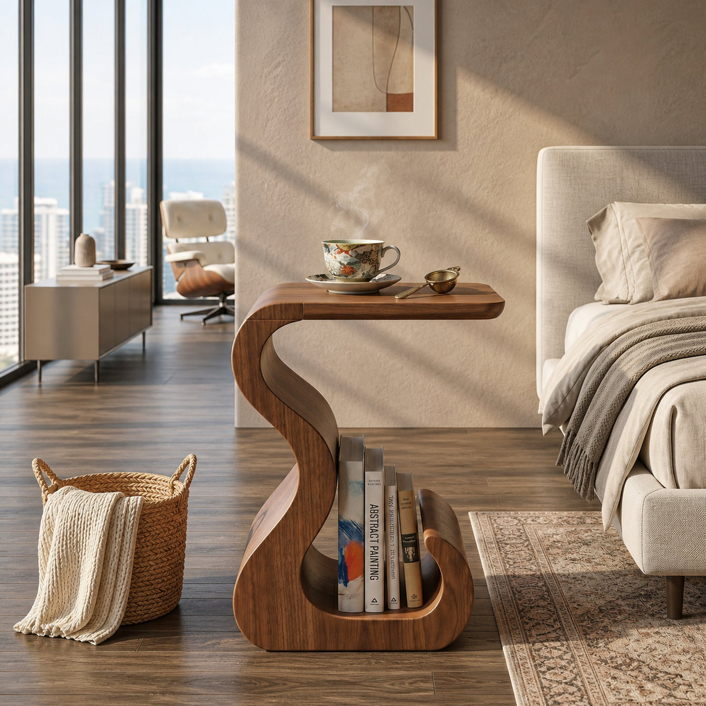 Minimalist Open Base Side Table For Bedroom Corner Space - product view 6