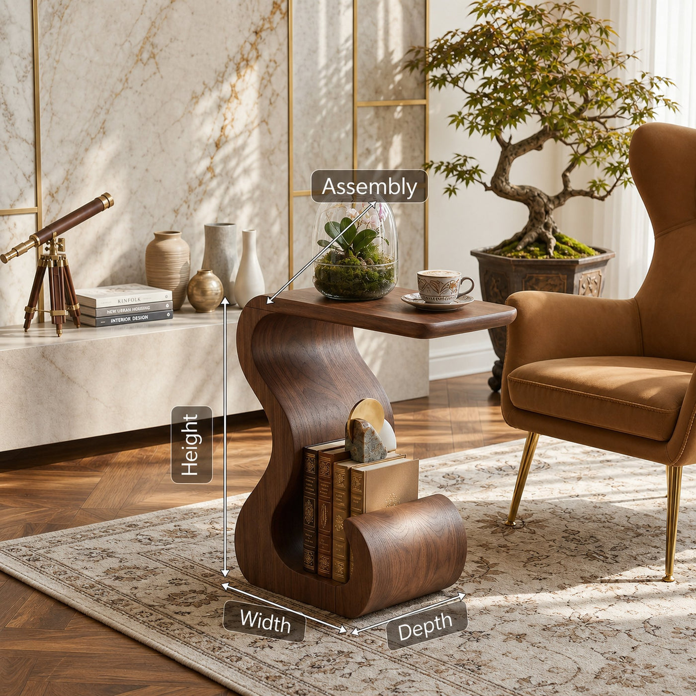 Minimalist Open Base Side Table For Bedroom Corner Space - product view 8