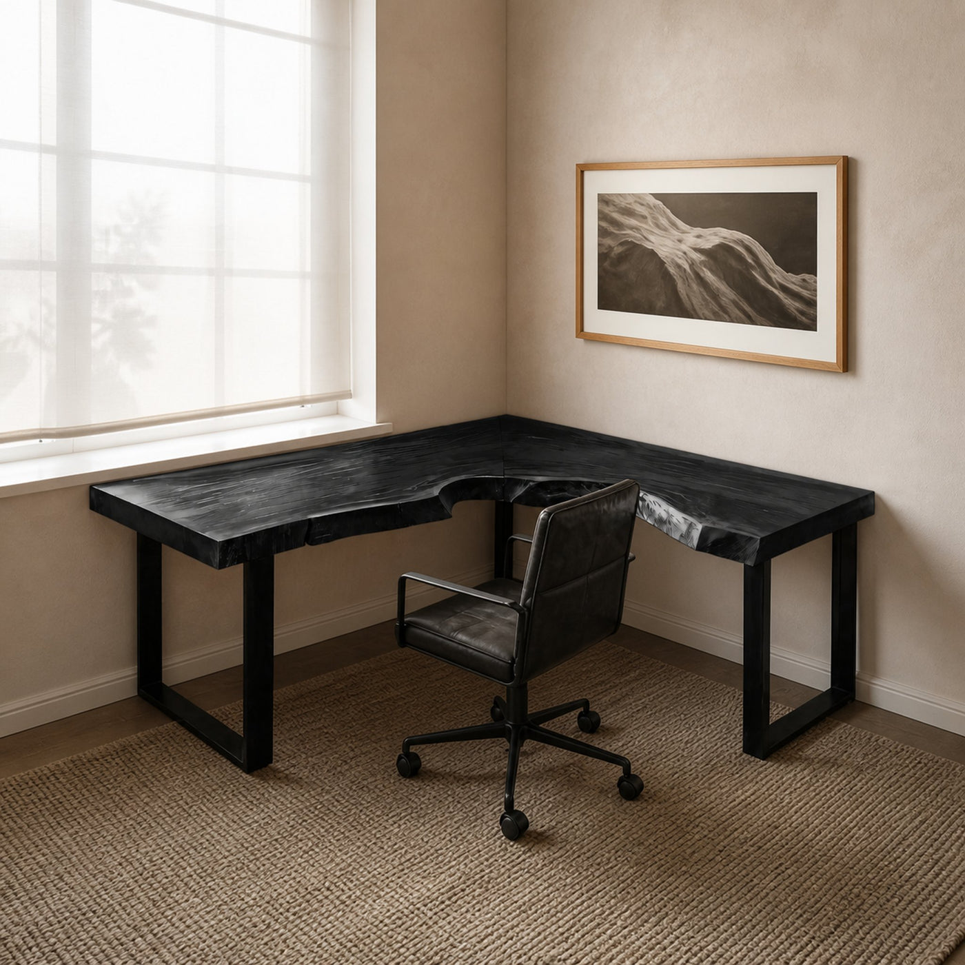 Minimalist Organic L Shaped Desk For Home Office Decor - product view 7
