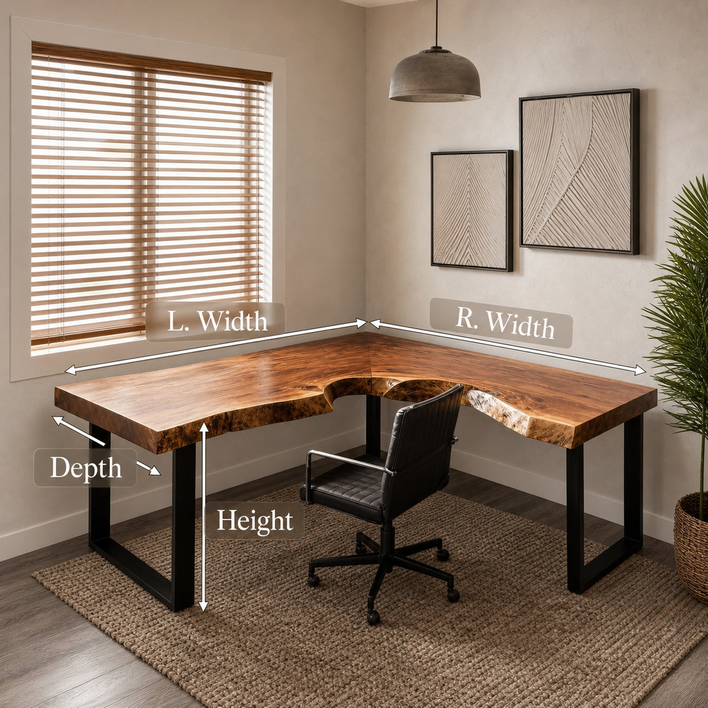 Minimalist Organic L Shaped Desk For Home Office Decor - product view 8