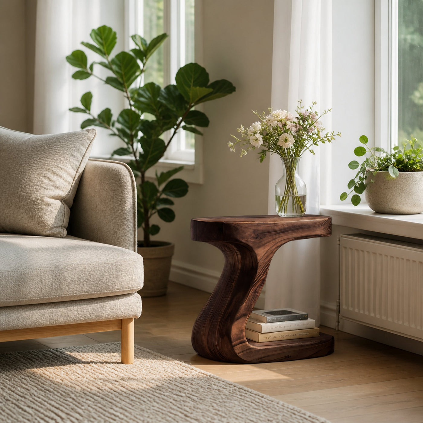Minimalist Organic Shaped Nightstand For Bedroom - product view 7