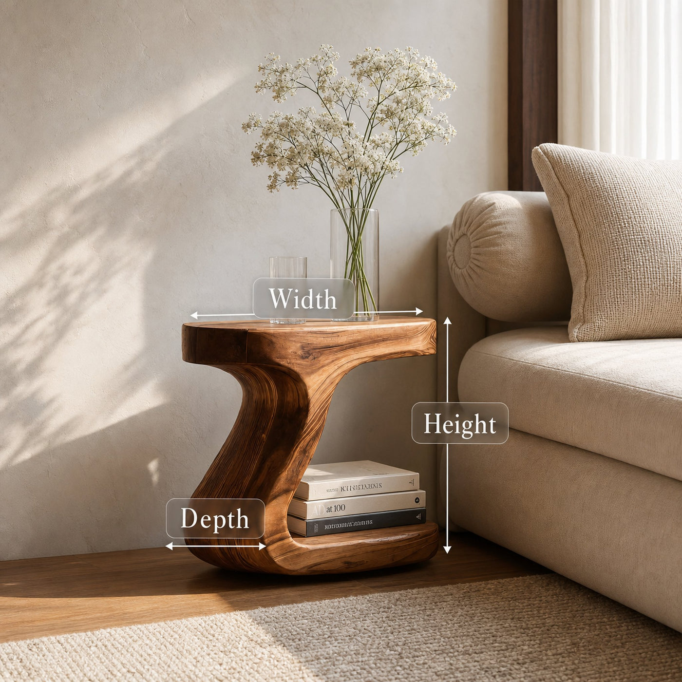 Minimalist Organic Shaped Nightstand For Bedroom - product view 8
