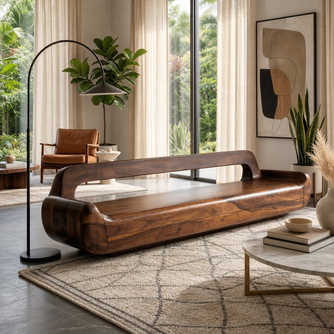 Minimalist Organic Sofa Frame With Low Profile Solid Wood Design For Living Room - product view 7