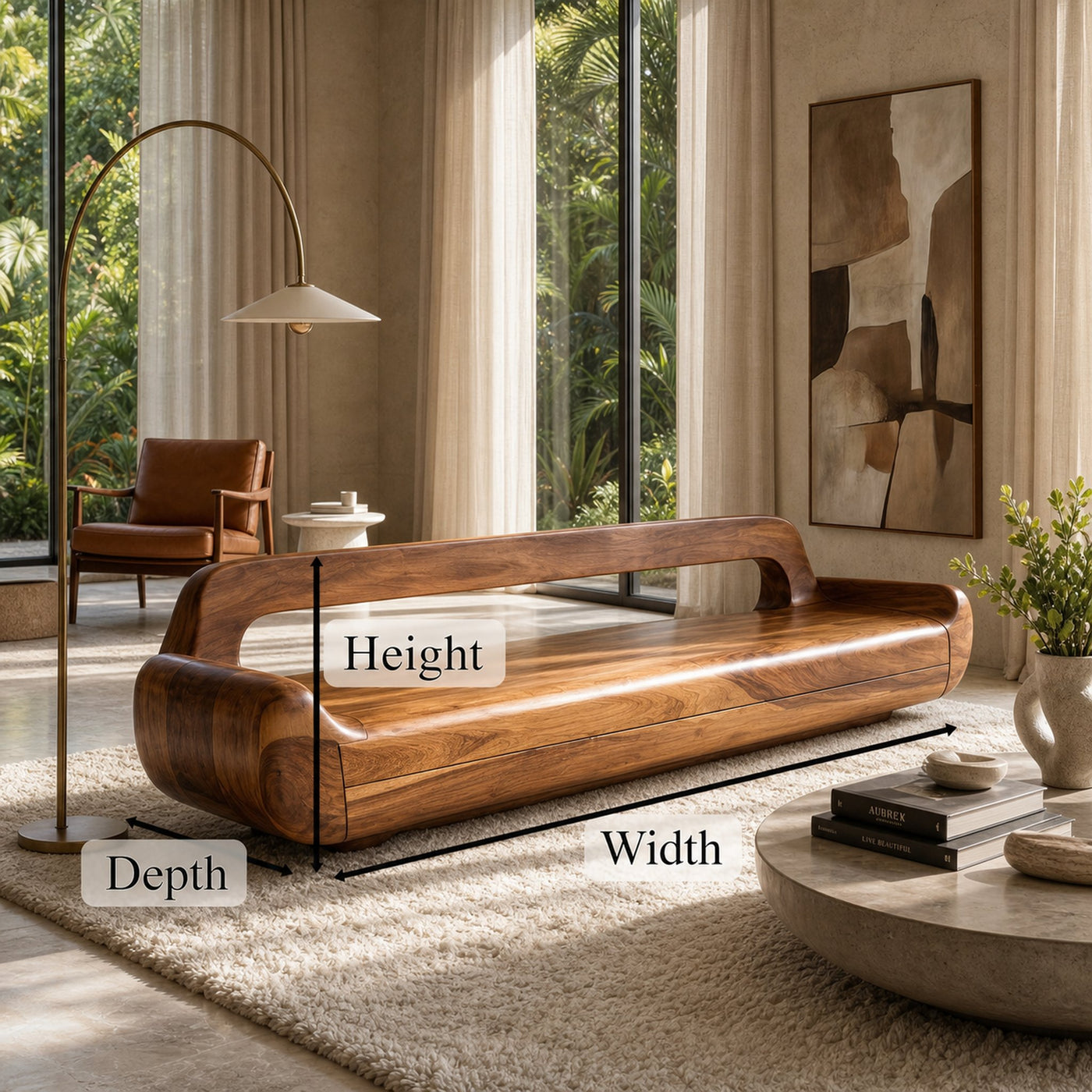 Minimalist Organic Sofa Frame With Low Profile Solid Wood Design For Living Room - product view 8