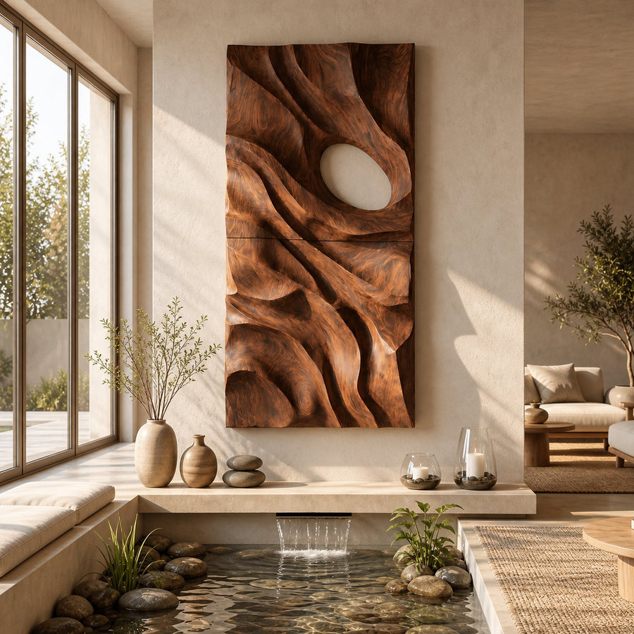 Minimalist Organic Wall Art Panel For Living Room