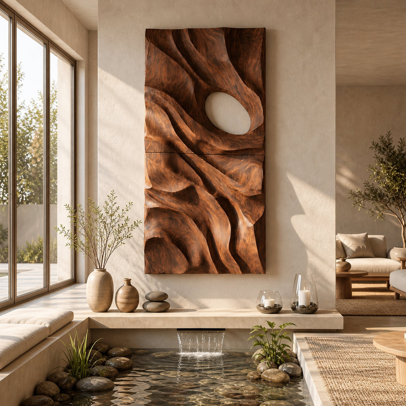 Minimalist Organic Wall Art Panel For Living Room