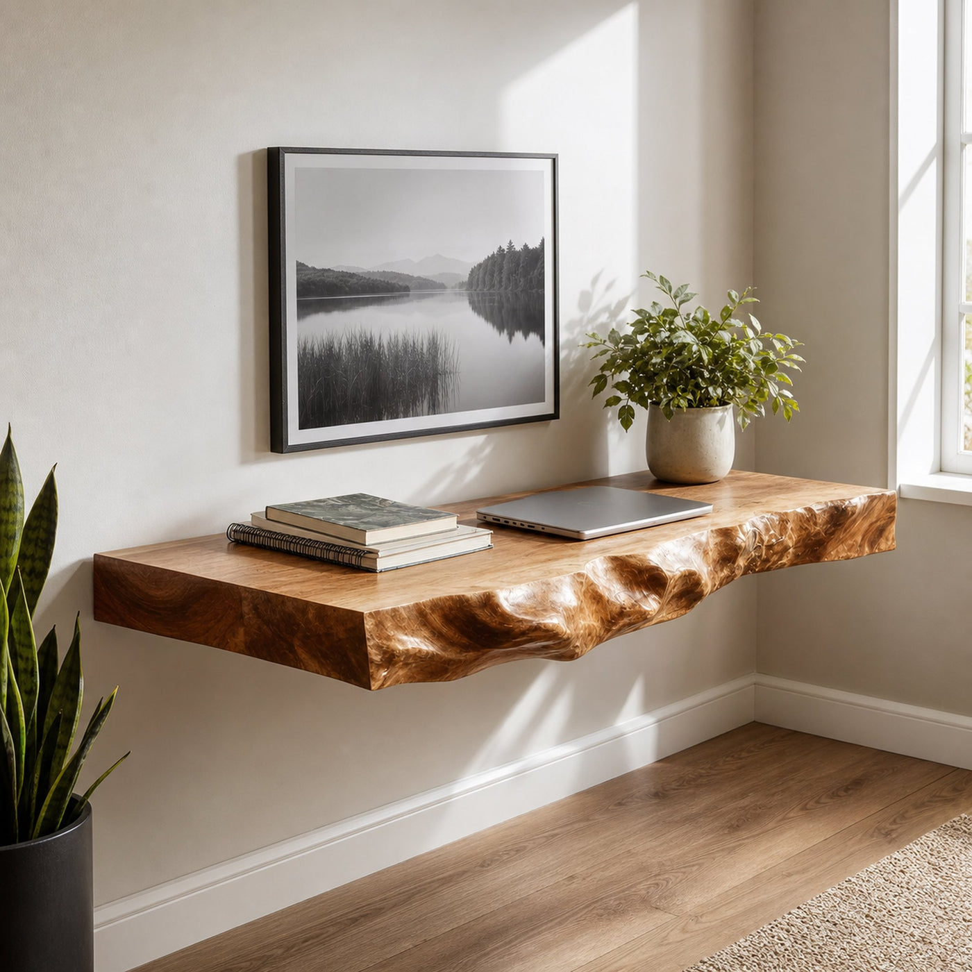 Minimalist Organic Wall Mounted Desk For Home Office - product view 6