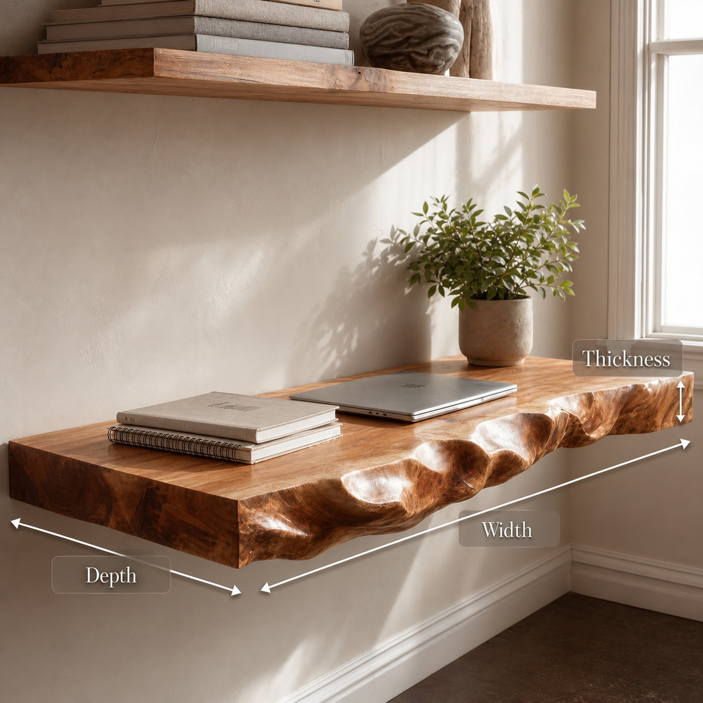 Minimalist Organic Wall Mounted Desk For Home Office - product view 8
