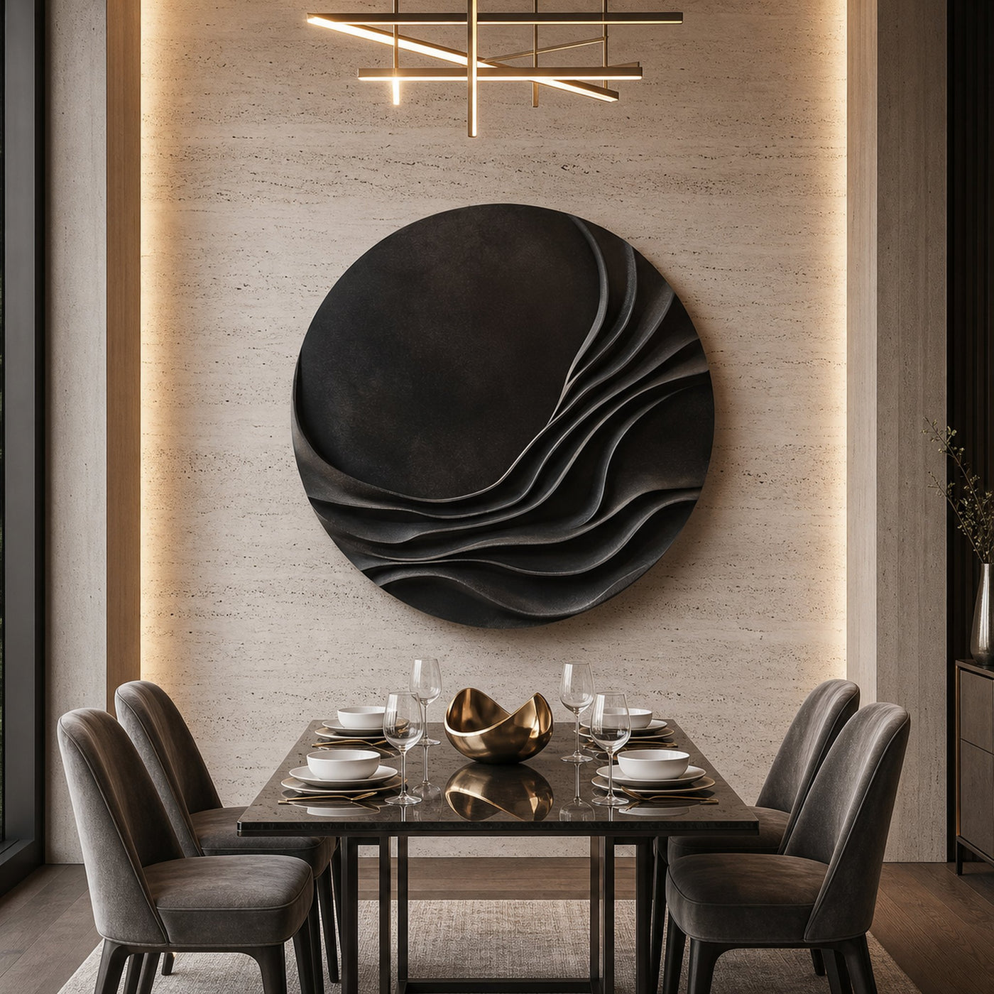 Minimalist Organic Wall Sculpture For Entry Hall Interior