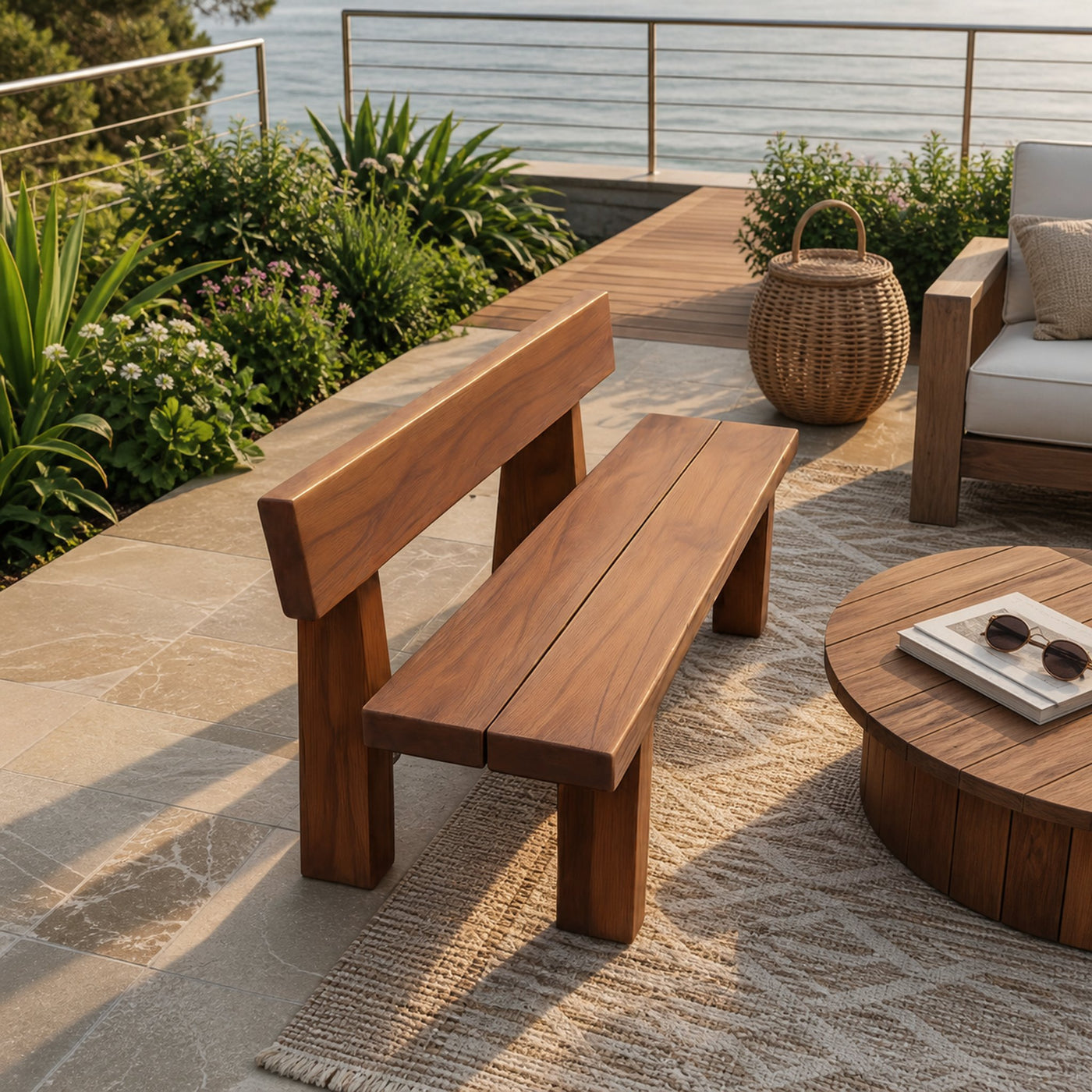 Minimalist Outdoor Garden Bench For Patio Balcony Courtyard - product view 6