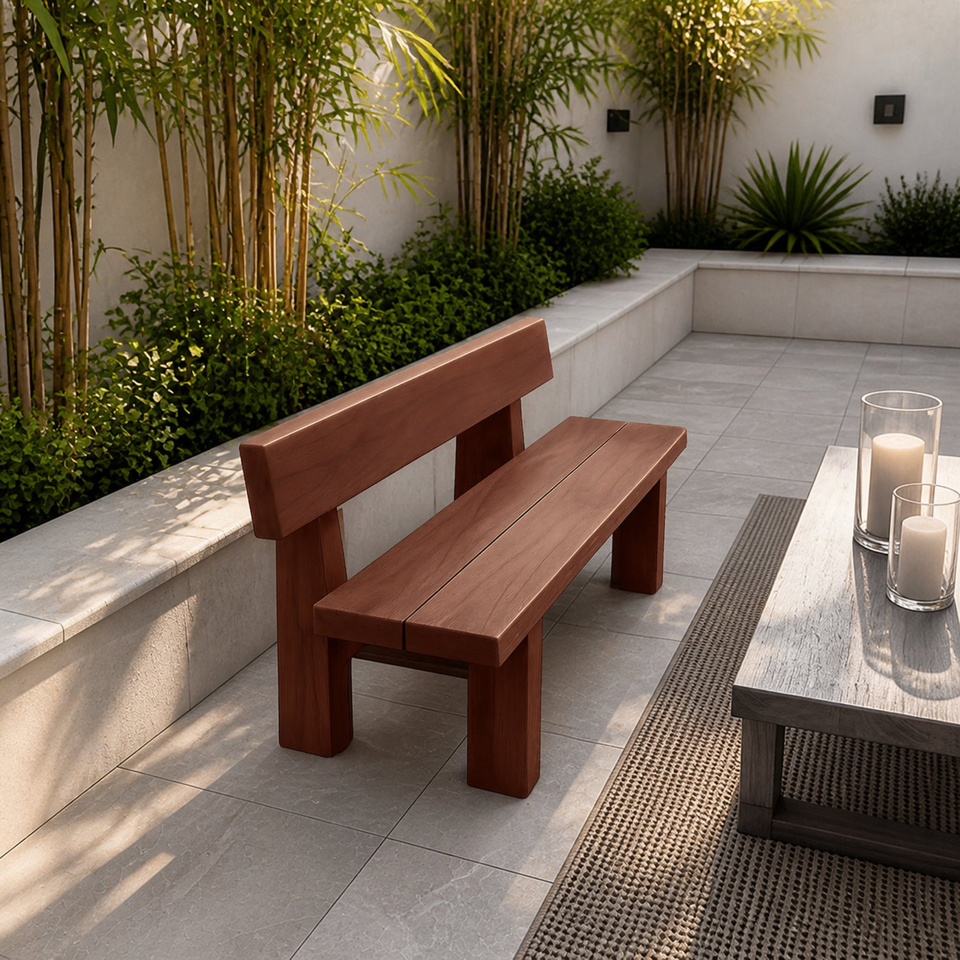 Minimalist Outdoor Garden Bench For Patio Balcony Courtyard - product view 7