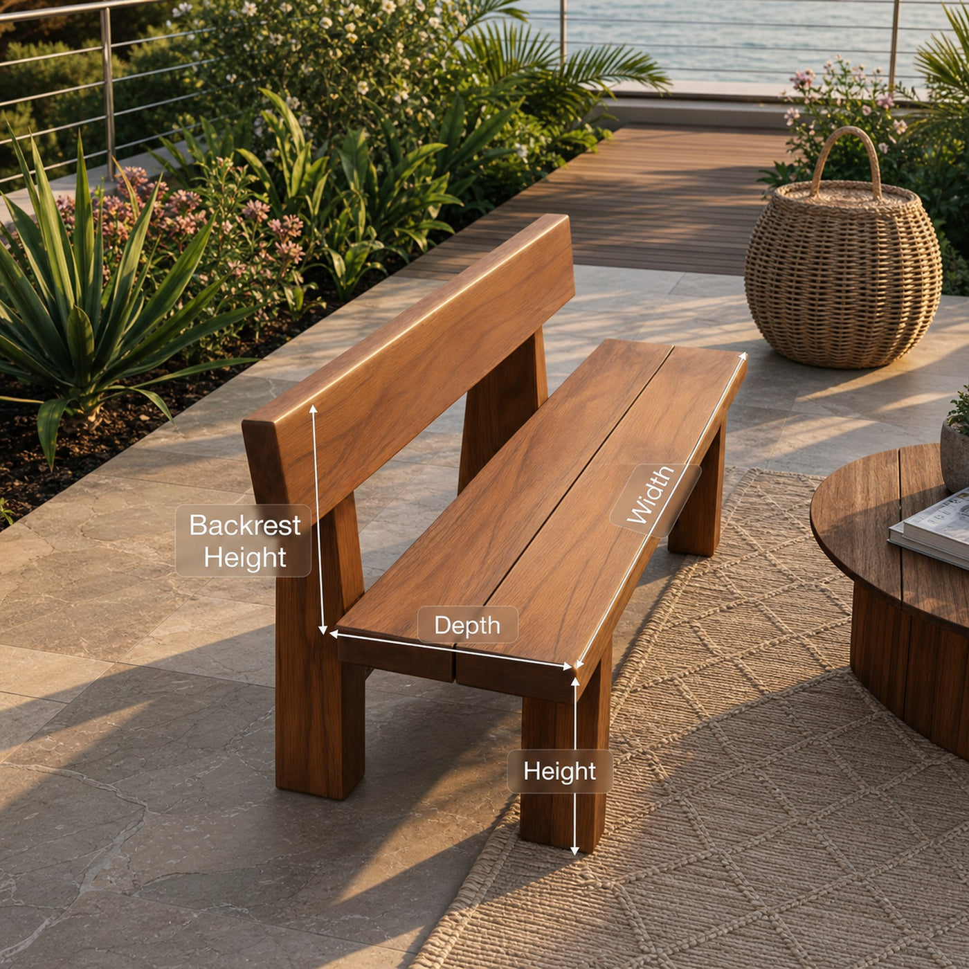 Minimalist Outdoor Garden Bench For Patio Balcony Courtyard - product view 8