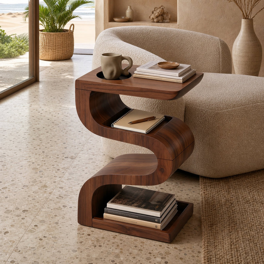 Minimalist Sculptural Side Table For Contemporary Living Space