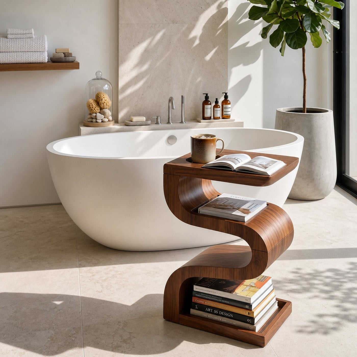 Minimalist Sculptural Side Table For Contemporary Living Space - product view 6