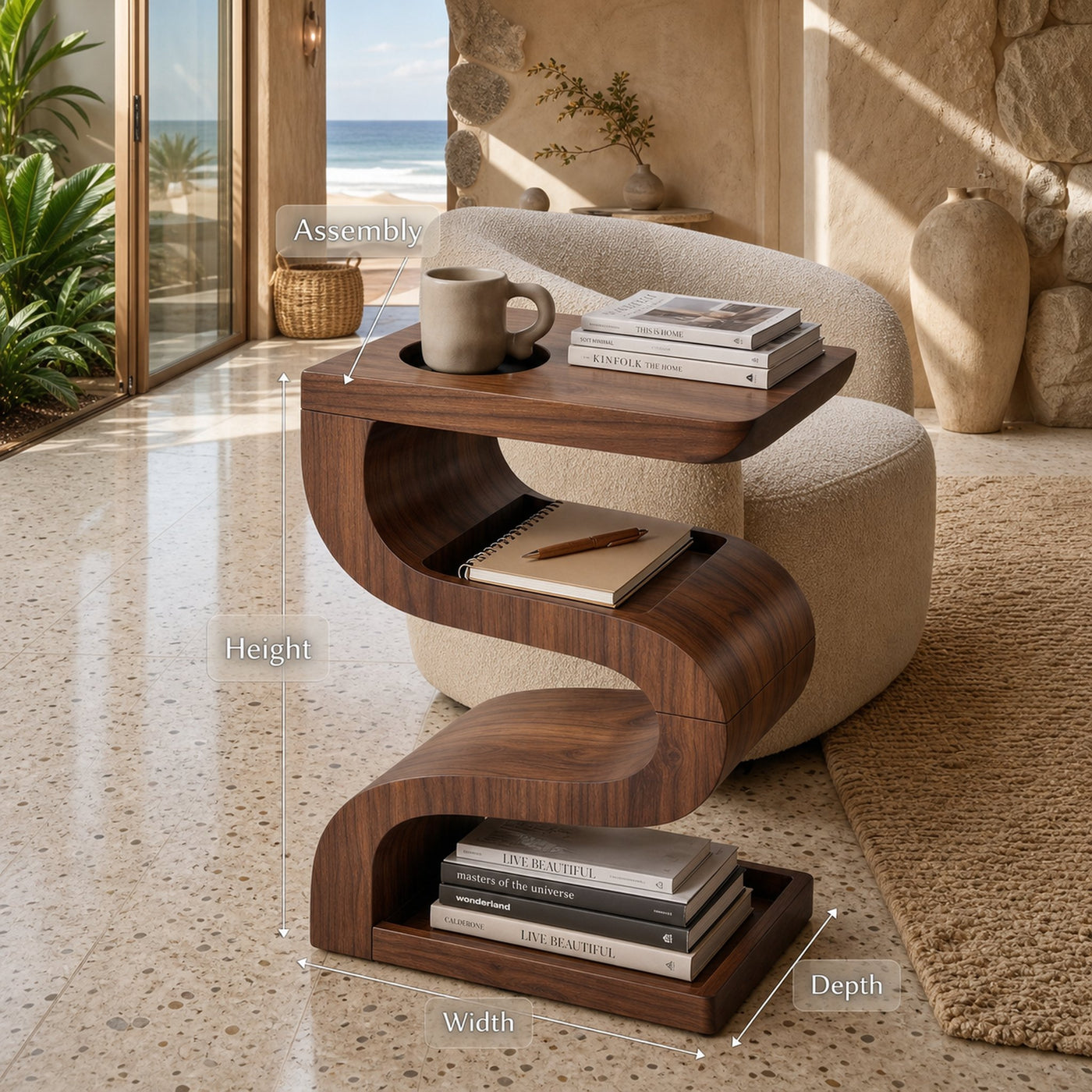 Minimalist Sculptural Side Table For Contemporary Living Space - product view 8