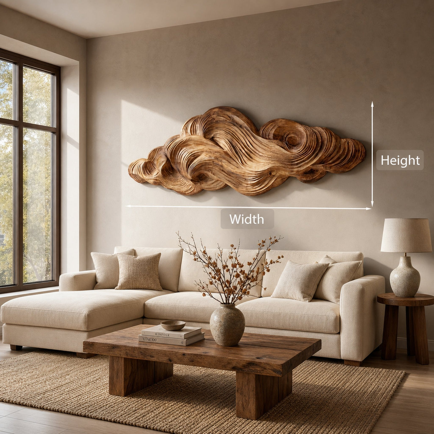 Minimalist Sculpture Cloud Wooden Wall Art For Apartment Living Room - product view 8