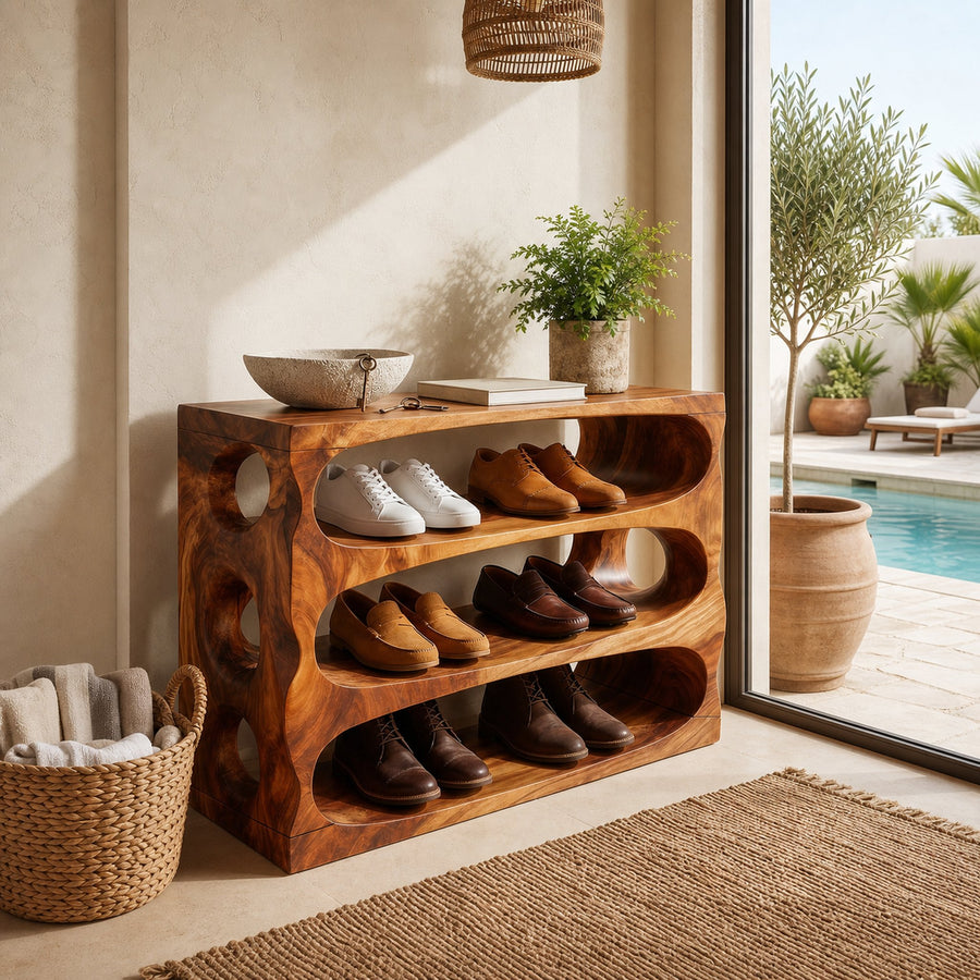 Minimalist Shoe Bench Storage For Condo Entryway Placement
