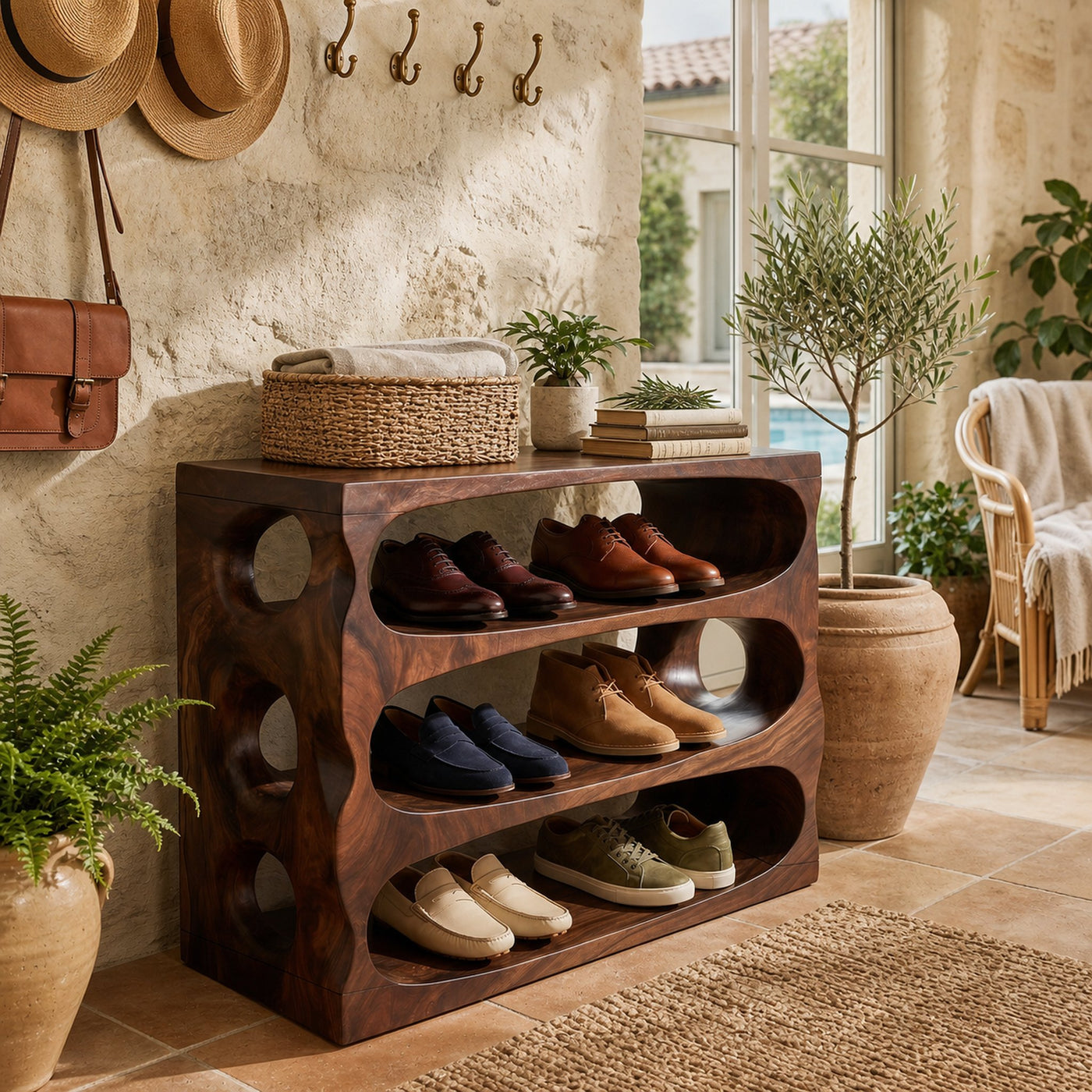 Minimalist Shoe Bench Storage For Condo Entryway Placement - product view 7