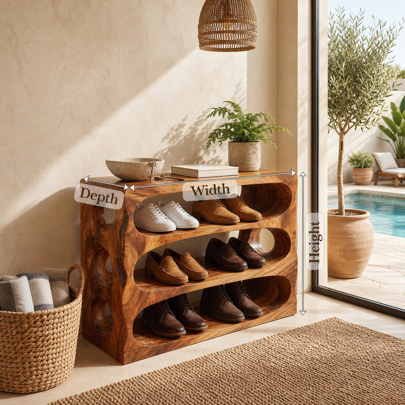 Minimalist Shoe Bench Storage For Condo Entryway Placement - product view 8