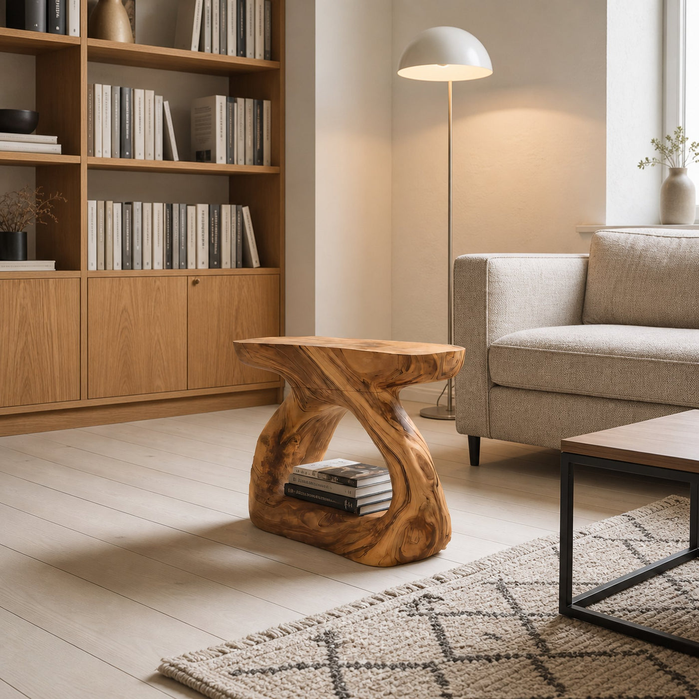 Minimalist Side Table With Storage Shelf For Living Room Decor - product view 6